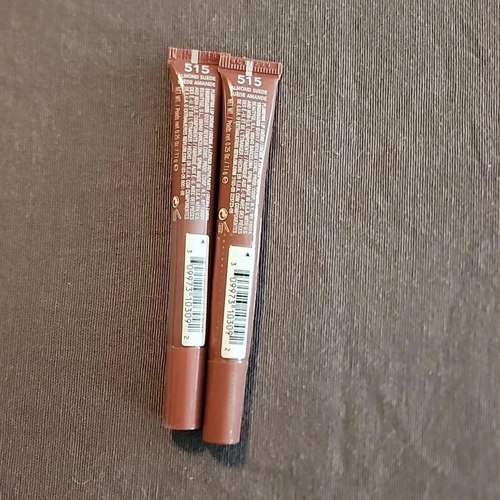 (2) Revlon Kiss Plumping Lip Creme-515 Almond Suede
